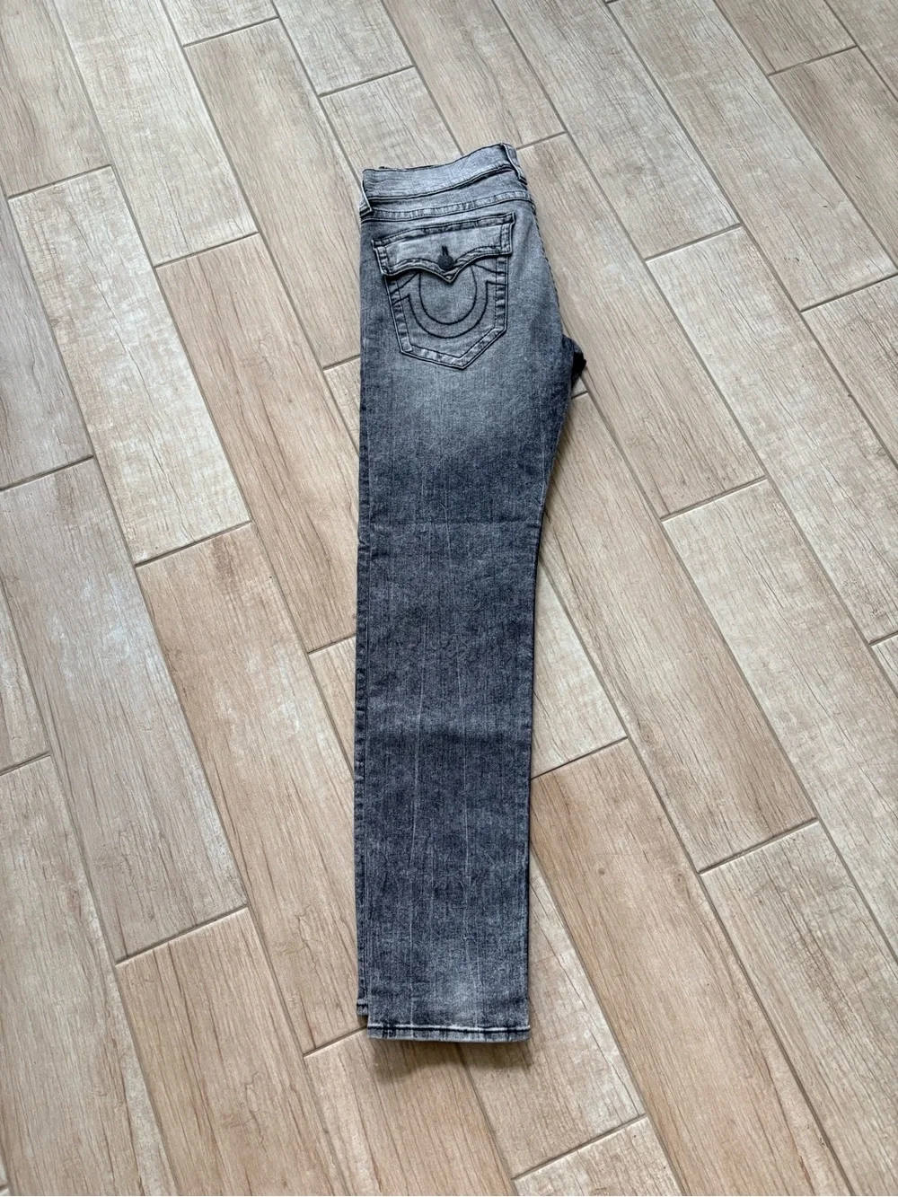 True Religion Men’s Wolf Grey Rocco Relaxed Skinny Jeans